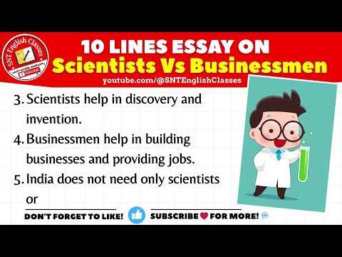 10 Lines Essay on India Needs More Scientists or Businessmen | Scientists vs Businessmen India