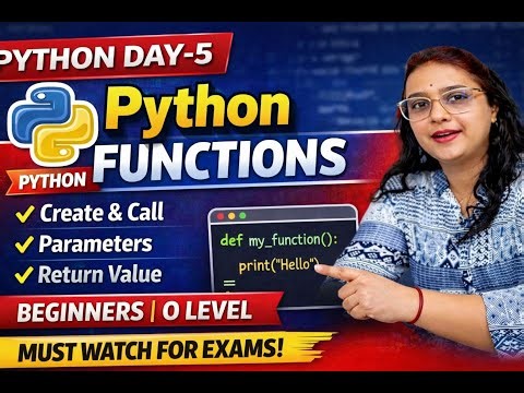 Python Functions Explained 🔴 | User Defined Functions | Beginners | O Level | Live Class