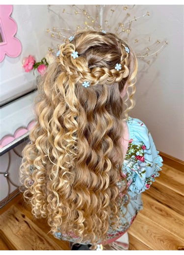 Half Up Braided Updo with Heatless Curls Tutorial