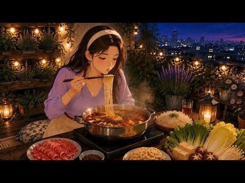 I Turned My Forgotten Rooftop Into a Secret Garden Paradise 🌿🍲 | Cozy Ghibli ASMR & Mala Hotpot