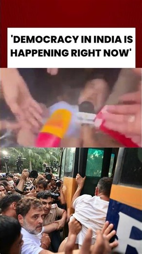 'DEMOCRACY IN INDIA IS HAPPENING RIGHT NOW' #rahulgandhi #delhiprotest #delhipolice #shortsviral