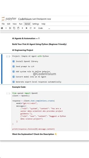 Build Your First AI Agent Using Python (Beginner Friendly) | AI Engineering Project