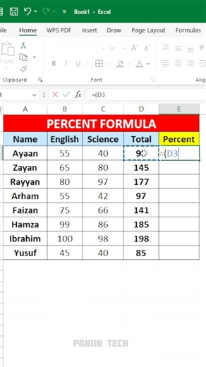 Excel Percent Formula in 15 Seconds 🔥