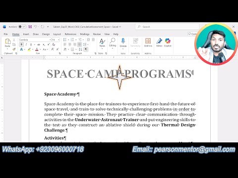 Exp25_Word_Ch02_CumulativeAssessment - Space | Word Chapter 2: Grader Cumulative - Space #Space