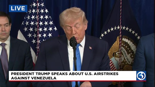 WATCH LIVE: U.S. launches military strikes on Venezuela, Trump says leader captured, flown out of country | WFSB - Channel 3 Eyewitness News