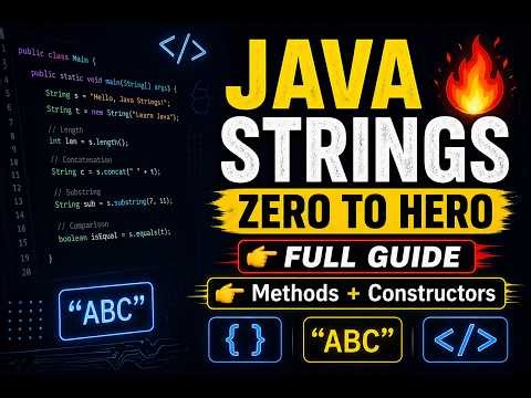 Java String Full Tutorial 🔥 | Concept, Object Creation, Constructors & Methods Explained