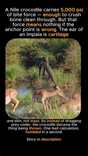 The Strongest Bite The Wrong Ear #wildlife #crocodile #animalshorts #nature #facts #wow #hunting