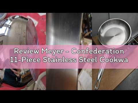Review Meyer - Confederation 11-Piece Stainless Steel Cookware Set, Induction Cooktop Compatible - M