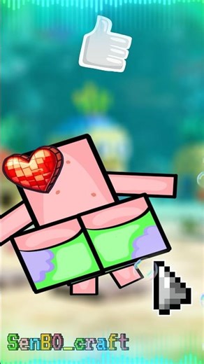 Minecraft Patrick Star is happy when you're happy #Minecraft #animation #spongebob