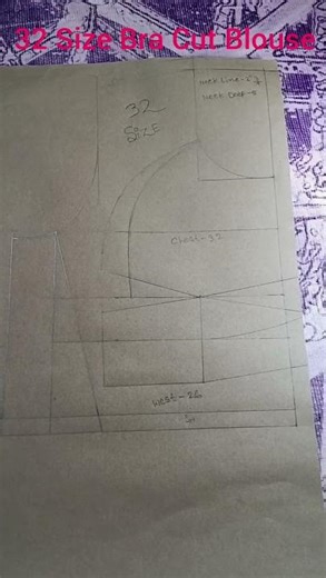 32 Size Bra Cut Blouse Pattern | Easy Cutting & Stitching Tutorial 🔥 #shorts