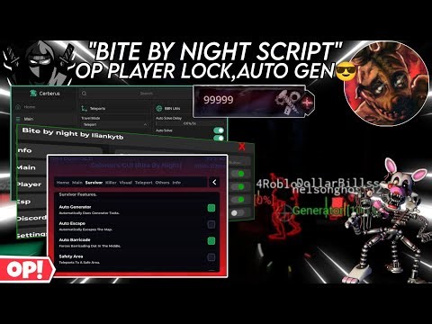 [Beta]Bite By Night Script🤩 No-key Pc/Mobile Auto Generator🔥,Player Lock,Auto-Escape🤩,ESP & More!
