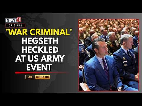 'You're Not A Warrior, You're A Coward' Pete Hegseth Faces Protests At US Army Event | Iran | N18G