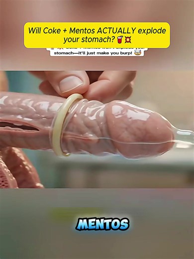 3d Can drinking Coke and swallowing Mentos really burst your stomach open 🚨💥 Watch this 3D medical visualization to see how your body's natural defense mechanism safely handles the rapid gas surge! #BiologyT