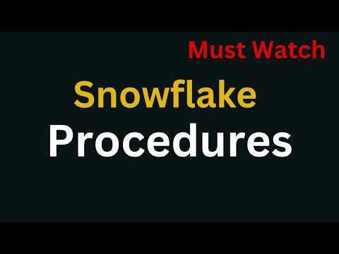 Snowflake Procedures Real Time Use Cases | Snowflake Stored Procedures