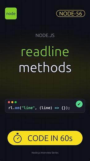 NODE-56 | Node.js readline Methods Explained in 60 Seconds #shorts