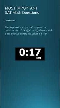 SAT SERIES 4 - Q.1 - MOST IMPORTANT SAT Math Questions - Digital SAT 2025–2026 - SAT Score Boost