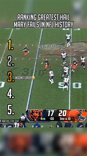 TheSports_Hub22 on Instagram: "Ranking Top 5 Greatest Hail Mary Fails In NFL History ! #nfl #nflhighlights #fantasyfootball #newyear2026 #footballhighlights"