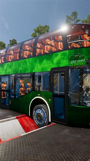 Tanker Truck and Double-Decker Bus vs Trench Challenge! 🚌 #beamngdrive