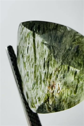 Green rutile trillion cut 14.5mm now available at etsy shop #short #gemstone #shorts #usashorts