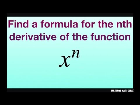 find nth derivative of the function y = x^n