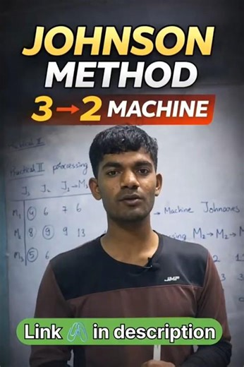 Johnson Method (3 to 2 Machine) | Numerical | OR Scheduling @MathsPerfection #mathsperfection
