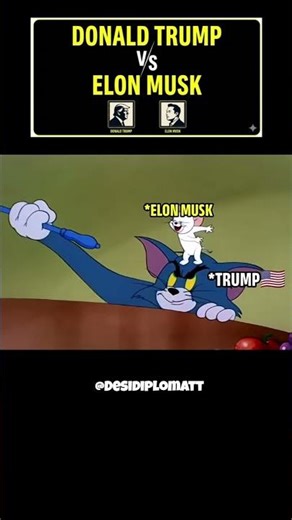 Elon Musk vs Donald Trump in REAL LIFE Tom and Jerry! 🤣🥊#tomandjerry #funnyshorts #trump