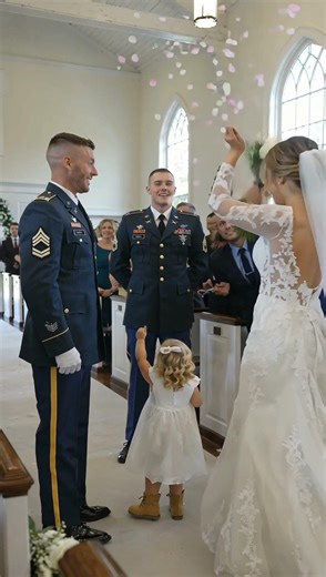 **Military Wedding Chaos: The Cutest "Mission Fail"** #MilitaryWedding #FlowerGirlChaos #ArmyBride