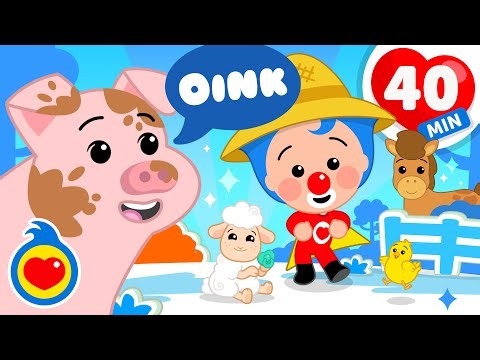 A Ram Sam Sam de Animales 🐑🐷🐥 🐎 Y Más Canciones de Granja (40 Min) | Plim Plim
