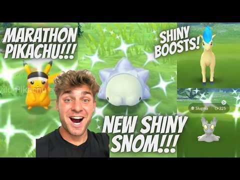 ✨NEW Shiny Snom Hunt & Marathon Pikachu Research and SHINY BOOSTS in Pokemon Go!✨