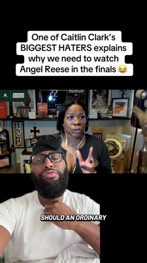 One of Caitlin Clark’s BIGGEST HATERS explains why we need to watch Angel Reese in the finals 😂 #wnba #basketball #caitlinclark #angelreese #fyp