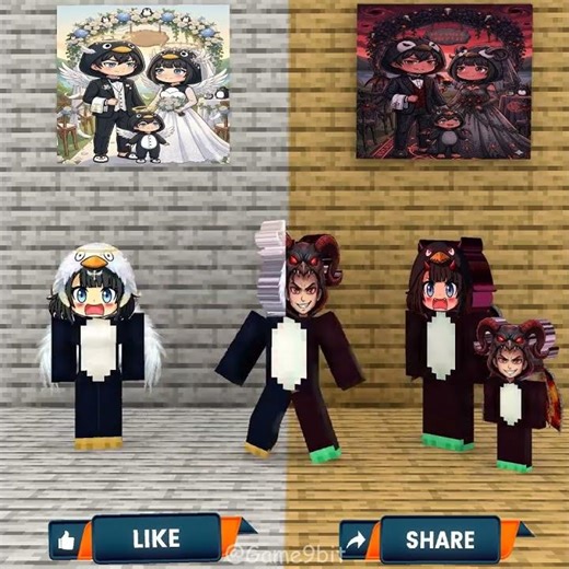 Which family do you choose — the Sprunki Gugugaga Family: Angels and Demons!
