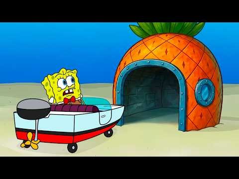 SpongeBob’s New Pineapple Garage Is Too Small! SpongeBob Funny Animation
