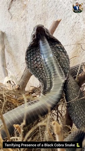 Terrifying Presence of a Black Cobra Snake 🐍 #snake #wildliferescue #wildlife #wildlifeentertainment