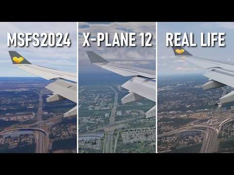 Microsoft Flight Simulator 2024 vs X-Plane 12 vs Real Life | Side-by-Side (4K)