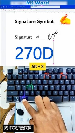 Draw a Signature Symbol in MS Word Using a Simple Keyboard Shortcut #tips #tricks #office #word #MS