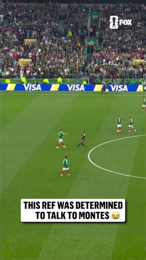 The ref made a beeline to Mexico captain César Montes
