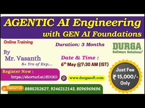 AGENTIC AI Engineering with GEN AI Foundations Online Training @ DURGASOFT