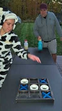 Bottle Flip Tic Tac Toe ❌⭕🐄 #fungames #games #competitive #challenge
