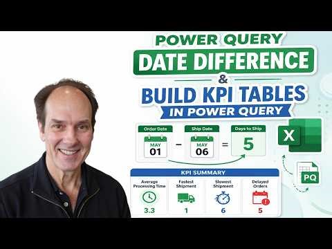 Power Query Date Difference Tutorial in Excel | Build KPI Tables Like a Data Analyst