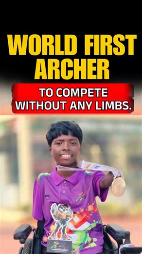 World's first archer to compete without any limbs.