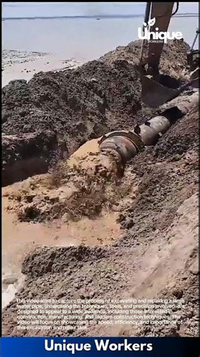 Excavating and repairing a large water pipe: a modern construction method