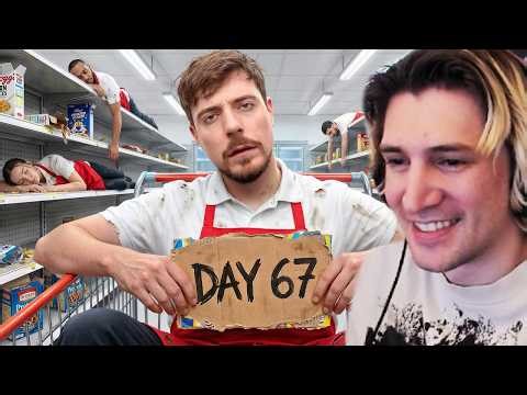 Last To Leave Grocery Store, Wins $250,000 | xQc Reacts to MrBeast