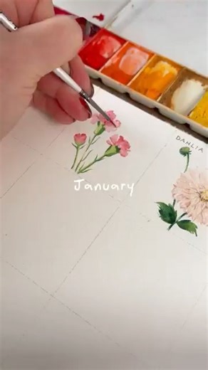 A year of watercolour flowers 🌸🌺🌼