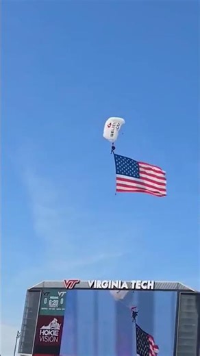 Skydiver just crashed into the scoreboard 👀 | #NFL