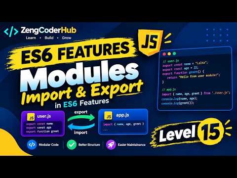 JavaScript ES6 Features – Level 15: Modules, Import & Export
