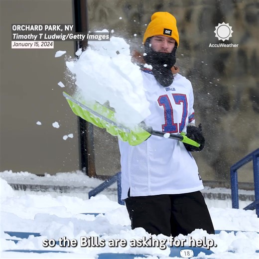 Ready, set, shovel! ❄️ With more snow on the way, the Bills are calling on fans to help shovel Highmark Stadium ahead of the final regular-season game there. | AccuWeather