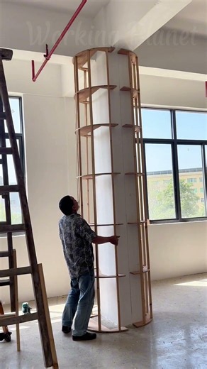 Wooden Cladding Process Transforms Structural Pillars Into Decorative Assets ⚙️