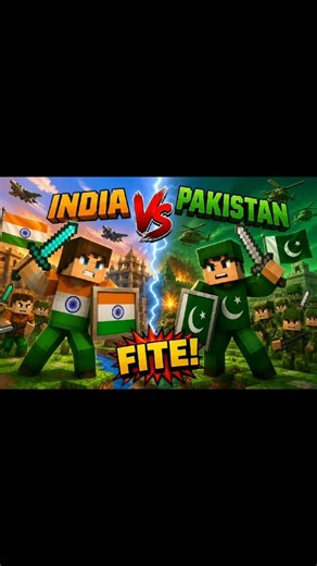 //MINECRAFT INDIA VS PAKISTAN FITE// #minecraft #shorts #short