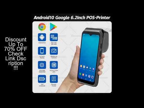 Google Handheld POS Terminal 6.2Inch Android10 PDA 58mm Ticket Bill Printer 4G Barcode Scanner WiFi