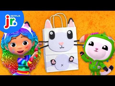 DIY Pandy Paws Trick-or-Treat Bag + Halloween Sing-Along 🎃 Gabby's Dollhouse | Netflix Jr